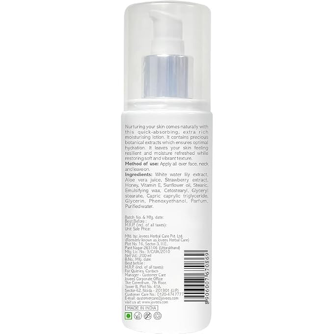 Jovees White Water Lily Moisturising Lotion, 200ml - Image 2