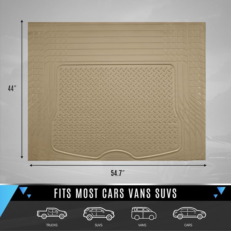 PIC AUTO Trunk Cargo Liner, Heavy Duty Rubber Floor Mats, Trimmable to Fit for Car, SUV, Van, and Trucks – All-Weather, Anti-Slip Backing, Easy to Clean, Durable and Long-Lasting (Large,Beige) - Image 3