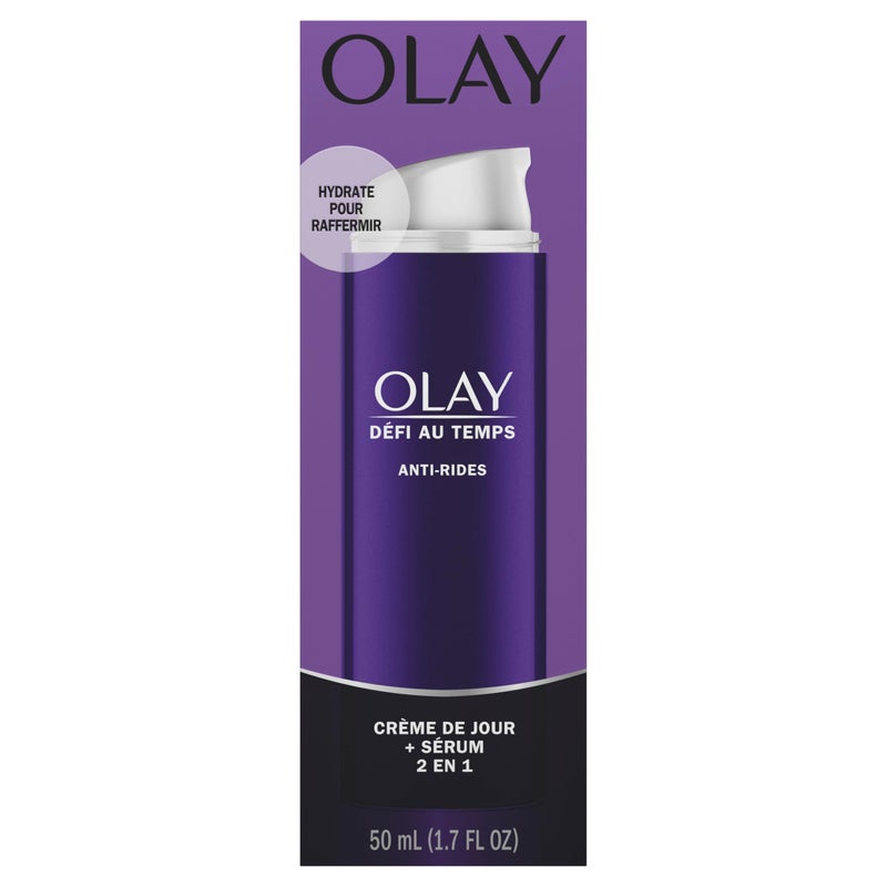 Olay Face Serum, Age Defying Anti-Wrinkle 2-in-1 Day Cream - Anti-Aging, Anti-Wrinkle, Smooths Fine Lines and Wrinkles, Firming, Lifting - Niacinamide, Glycerin, Aloe Vera, 1.7 Oz - Image 2