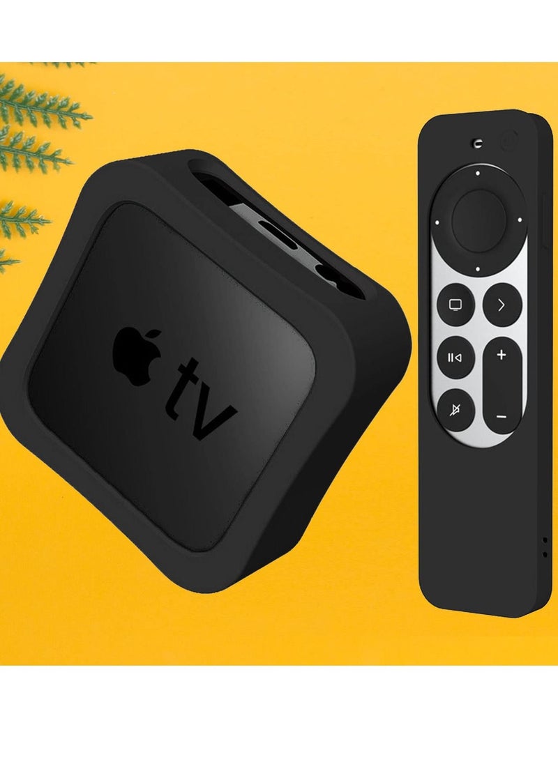 SYOSI - Case for Apple TV 4K Box and 2nd Gen Siri Remote Control Case 2022 2021, Silicone Drop Protective Cover for 4th/5th Generation TV Box - Image 1