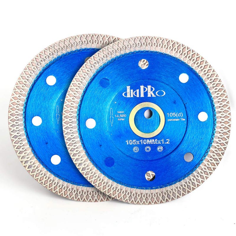 DAPRO Tile Blade 4" Super Thin Diamond Porcelain Saw Blade Pack of 2 for Tile Porcelain Ceramic (4"-2pc)… - Image 1