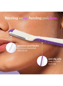 BOMBAE Painless And Instant Face Razor For Women Pack Of 6 | Safe Facial Hair Remover And Eyebrow Shaper For Women | Women Razor For Eyebrow, Upper Lip, Forehead, Peach Fuzz, Chin, Sideburns| Safe For All Skin Types |Dermaplaning Tool  - Image 2