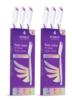Painless And Instant Face Razor For Women Pack Of 6 | Safe Facial Hair Remover And Eyebrow Shaper For Women | Women Razor For Eyebrow, Upper Lip, Forehead, Peach Fuzz, Chin, Sideburns| Safe For All Skin Types |Dermaplaning Tool