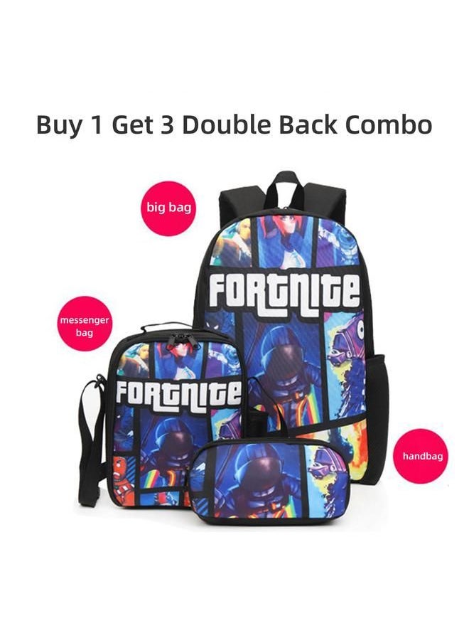 Arabest - Brand Fortnite style G school season new product Fortnite schoolbag teenager campus backpack Messenger bag pencil case three-piece set - Image 1