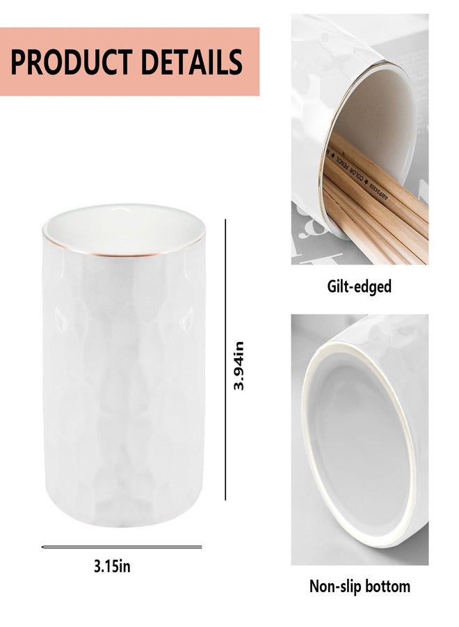 Daphilly Aesthetic Desk Organizer Set of 2 For Your Office - Sturdy Concrete Desktop Accessories For Women or Men Enhance Any Office Decor - Set incl. Pen Holder, Paperclip Storage (white) - Image 3