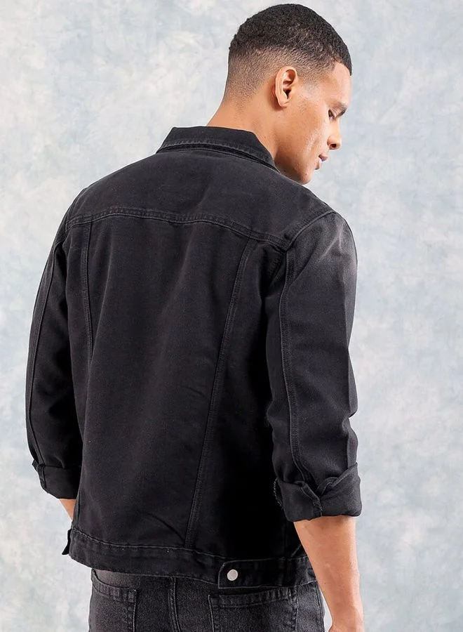 ذا انديان كراج كو The Indian Garage Co Men Slim Fit Solid Round Neck Long Sleeves Jacket