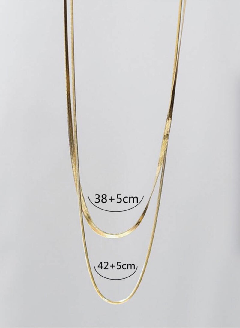 إيكوال سلسال نسائي مصنوع من الاستانلس ستيل مطلي باللون الذهبي - Image 4