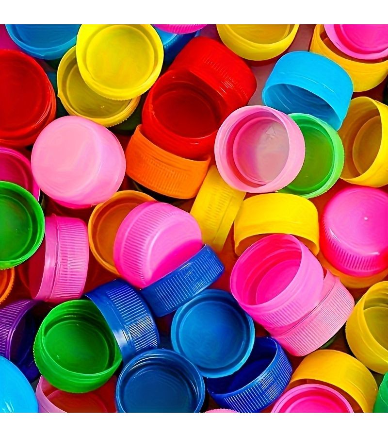 120 Random Color Plastic Bottle Caps Reusable Durable DIY Crafts Art Projects - Image 4