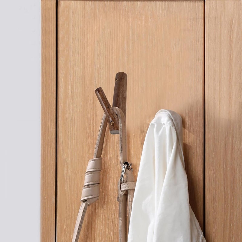 Rustic Wood Coat Hooks Pre-drilled Tree Branch Wall Hooks 10-20mm Thick Decorative Hat and Coat Hangers for Entryway and Hallway Storage - Image 5