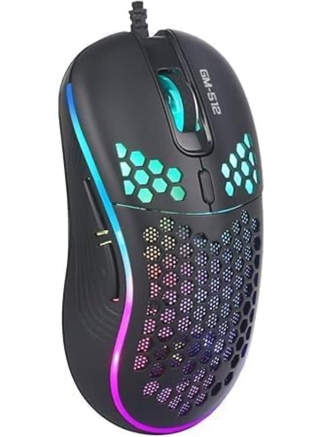 Xtrike Me Wired Optical Gaming Mouse GM-512 6 Step DPI, 7 Buttons, RGB Colors Backlight DPI 800/1600/2400/3200/4800/6400 For GAMERS - Image 1