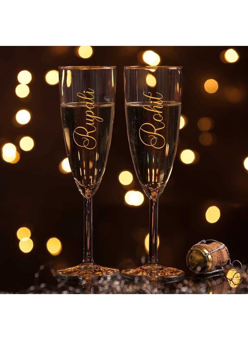 Nutcase Nutcase Personalized Champagne Glasses with Name Anniversary Gift for Wife Add Name  - Image 2
