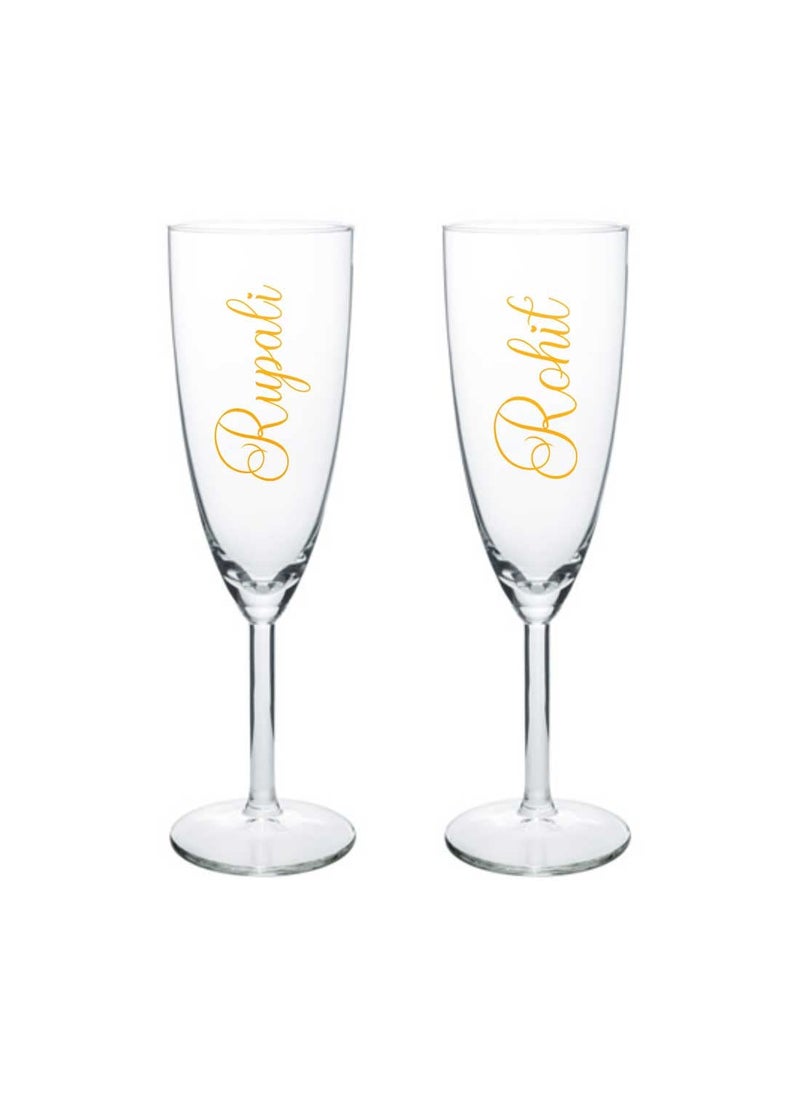 Nutcase Nutcase Personalized Champagne Glasses with Name Anniversary Gift for Wife Add Name  - Image 1