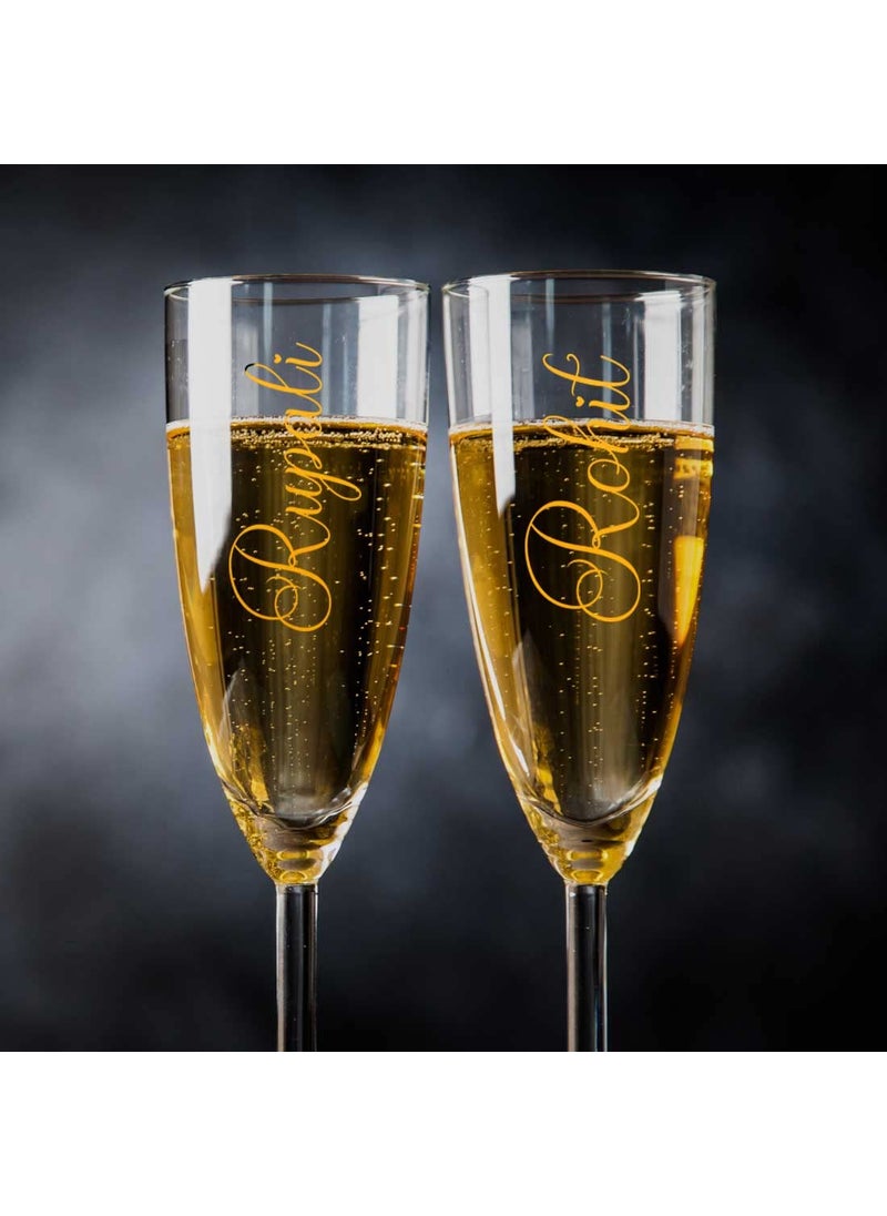 Nutcase Nutcase Personalized Champagne Glasses with Name Anniversary Gift for Wife Add Name  - Image 4
