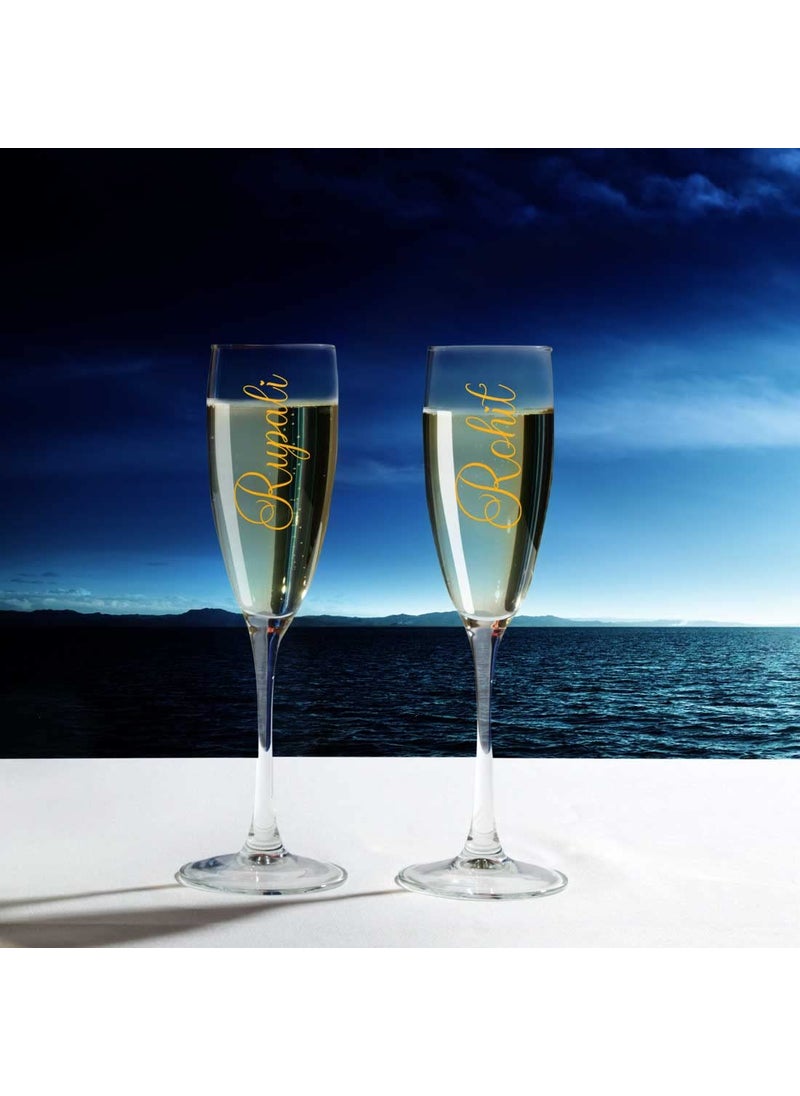 Nutcase Nutcase Personalized Champagne Glasses with Name Anniversary Gift for Wife Add Name  - Image 3