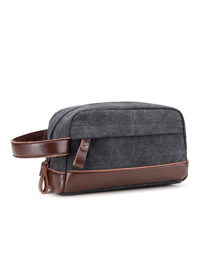 NIBEMINENT Zipper Closure Canvas Wallet Black - Image 2