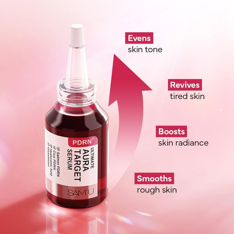 SAM'U PDRN Ultimate Aura Target Serum - PDRN Salmon glow serum with Glutathione, Vitamin C & Niacinamide, Korean Skin Care - Image 3