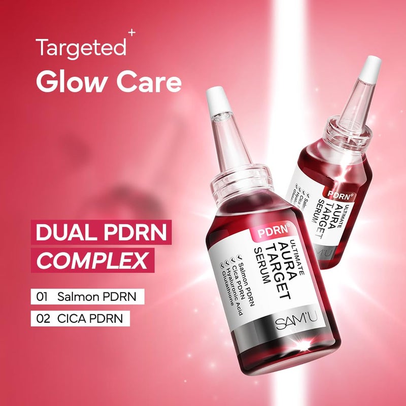 SAM'U PDRN Ultimate Aura Target Serum - PDRN Salmon glow serum with Glutathione, Vitamin C & Niacinamide, Korean Skin Care - Image 2