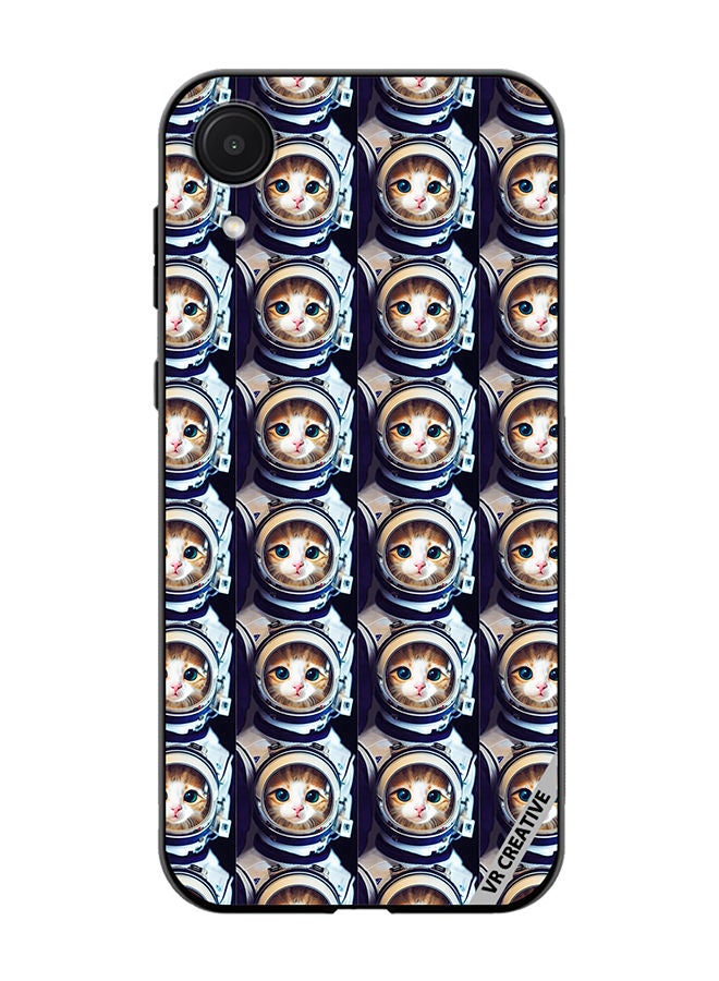 VR CREATIVE Protective Case Cover For Samsung Galaxy A03 Core Cat Face Inside Astronauts Helmet Pattern Design Multicolour - Image 1