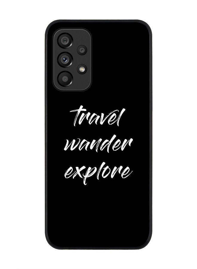 Stylizedd Rugged Black edge case for Samsung Galaxy A33 5G Slim fit Soft Case Flexible Rubber Edges Anti Drop TPU Gel Thin Cover - Travel Wander Explore - Image 1