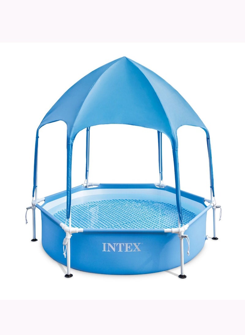 INTEX Canopy Metal Frame Kids Pool 183cm x 38cm – Sun Shade Swimming Pool with Sprayer, UV Protection, Easy Setup Baby Pool for Outdoor Summer Fun - Image 5