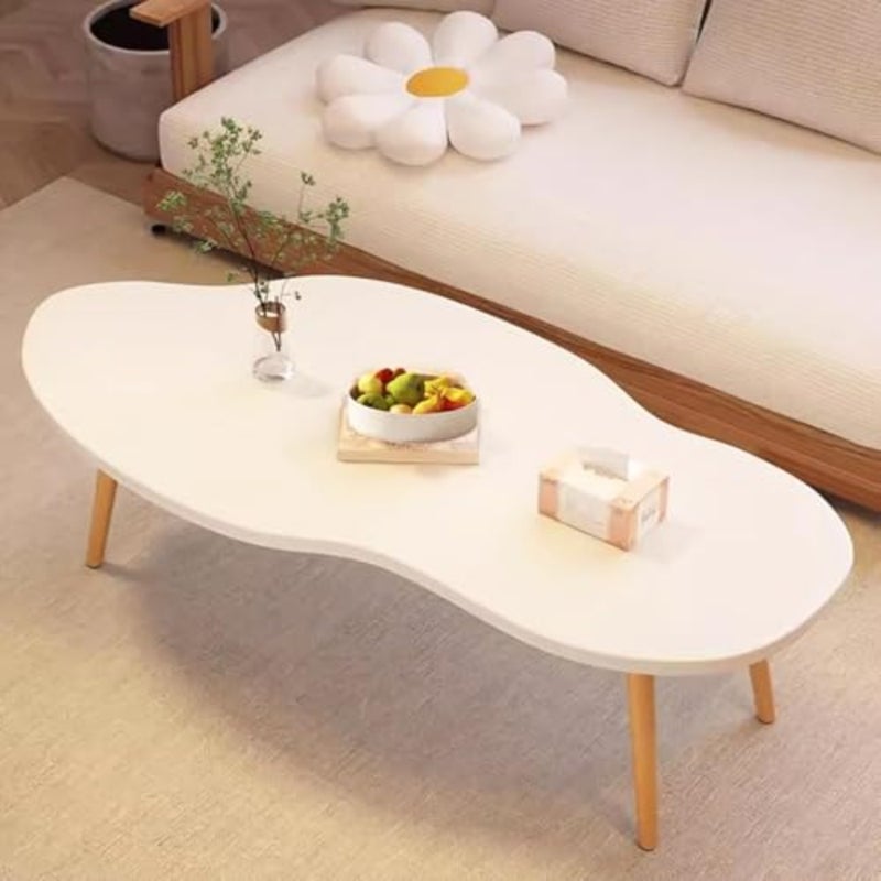 Cloud Coffee Table Creamy Tea Table Modern Irregular Center Table for Living Room Home Office Easy Assembly Stylish Living Room Furniture - Image 1