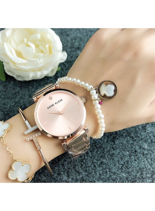 Anne Klein Women's Tonneau Simplicity rose gold Fashion Watch with rose gold Stainless Steel Strap - Image 4