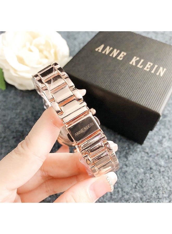 Anne Klein Women's Tonneau Simplicity rose gold Fashion Watch with rose gold Stainless Steel Strap - Image 2