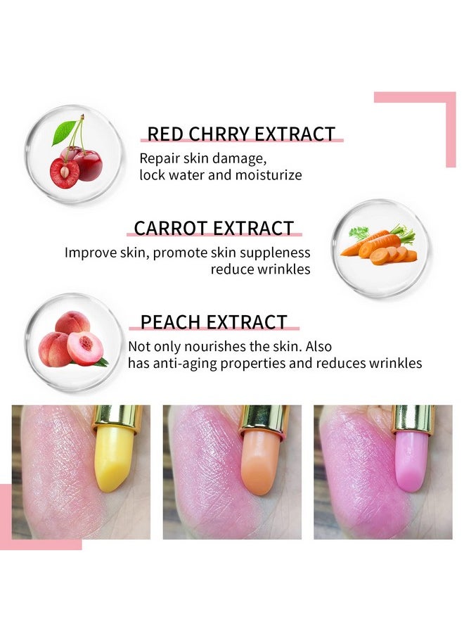 Yeweian - Juicy Peach Color Changing Lipstick, Natural Moisturizing Lip Gloss Korean Lip Balm Long Lasting Lip Care Labiales Magicos Nutritious Magic Lipstick For Women - Image 1