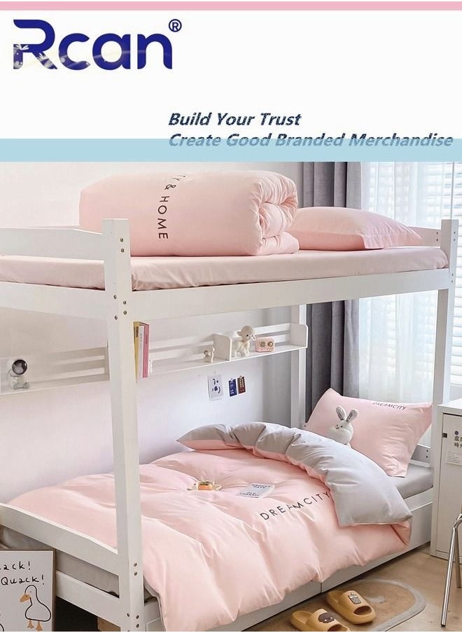 Rcan 3 Piece Set Children Student School Dormitory Embroidery Design Duvet Cover Set Single Bed Kid's Polyester Bedding Set Boy Girl 150x200cm  - Image 2