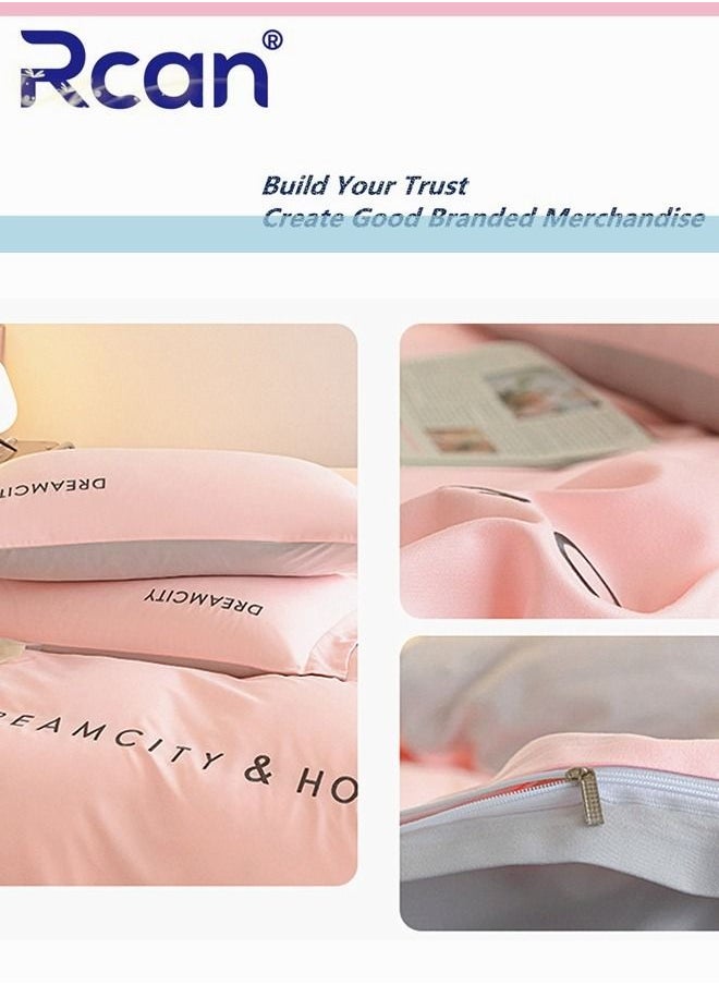 Rcan 3 Piece Set Children Student School Dormitory Embroidery Design Duvet Cover Set Single Bed Kid's Polyester Bedding Set Boy Girl 150x200cm  - Image 3