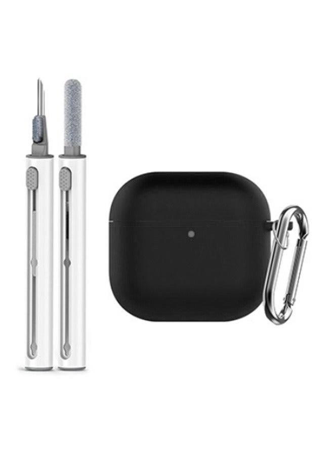 YONK Charging Case Cover for AirPods 4th Generation 2024, 360° Protection-Waterproof+Anti-scratch+Equipped with Dust Plug, Thick and Durable,Food Grade Silicone Polishing Integrated Design,with Clean Pen and Buckle, Black  - Image 1