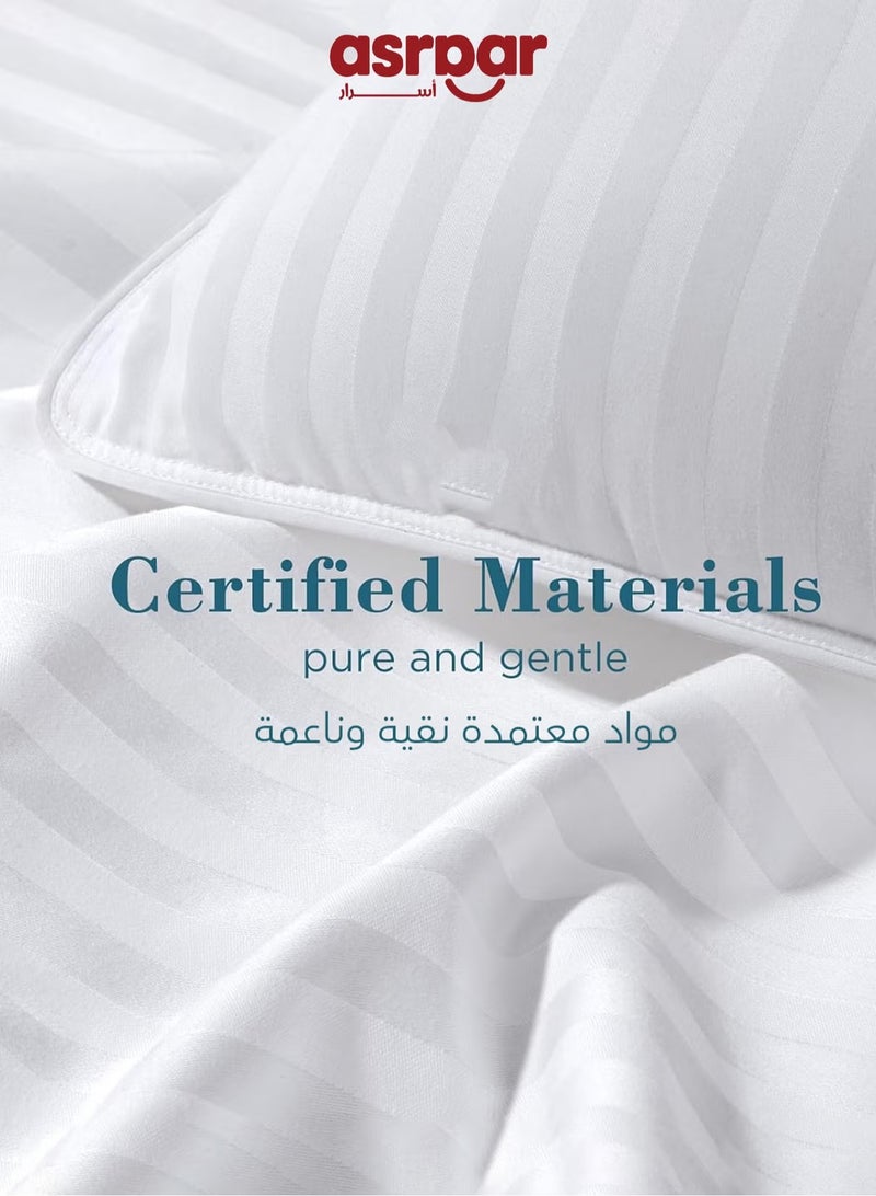 Asraar 6 Pieces | Hotel Quality Striped Microfiber Sleeping Pillow – Extra Soft – 1200g – 75×50 cm - Image 3