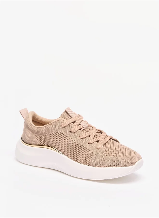 فلورا بيلا من شو إكسبرس Textured Lace-Up Low Ankle Sneakers