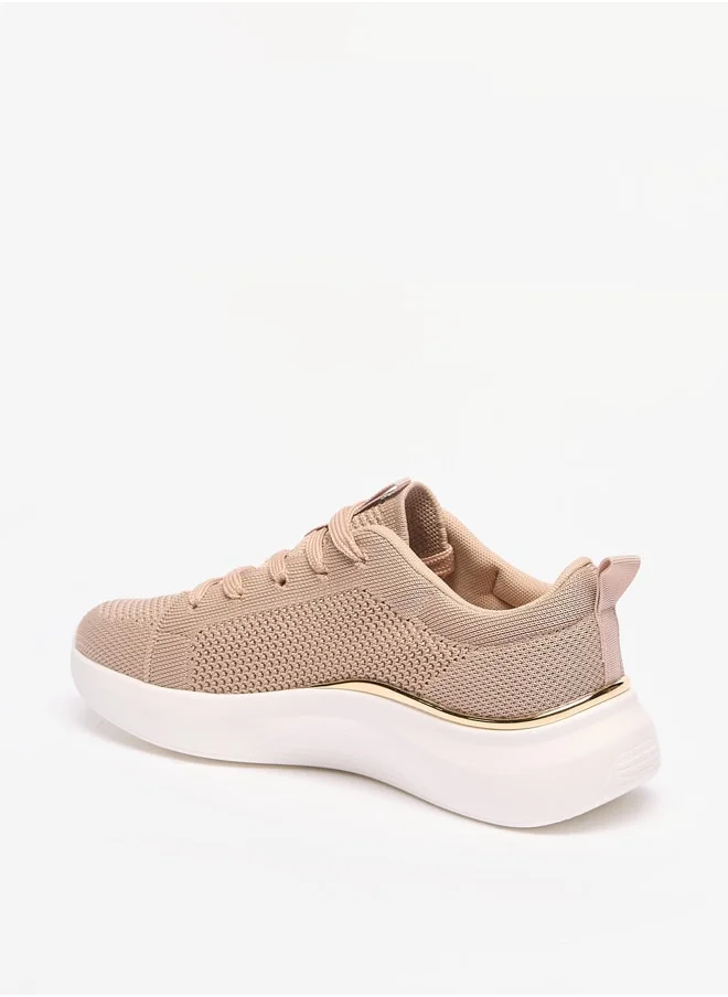 فلورا بيلا من شو إكسبرس Textured Lace-Up Low Ankle Sneakers