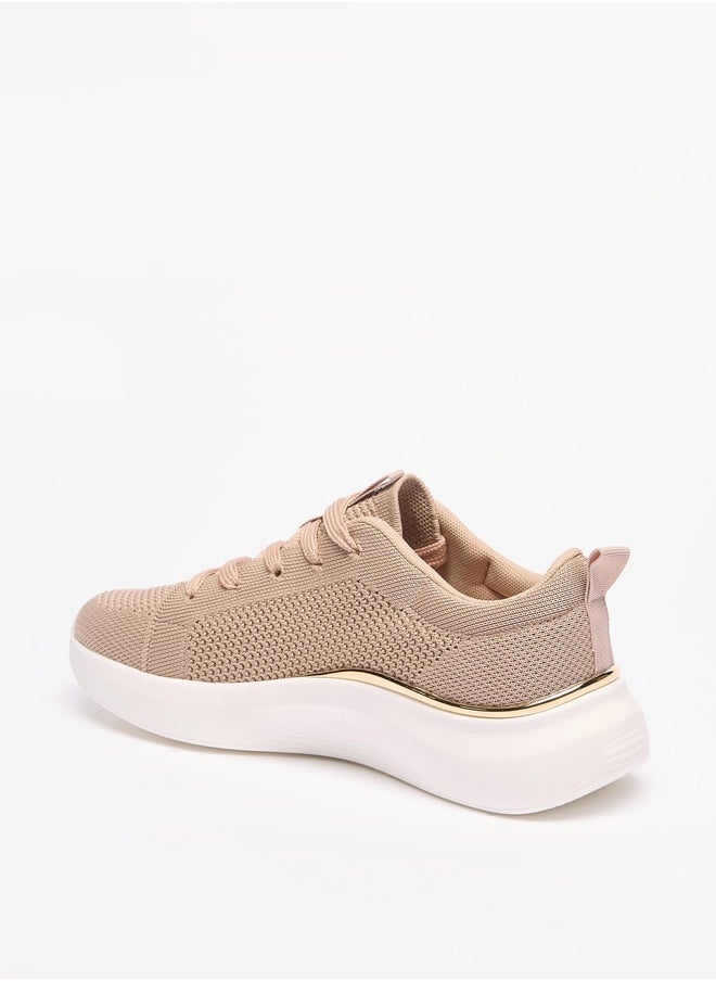 Flora Bella By Shoexpress - Textured Lace-Up Low Ankle Sneakers - Image 1