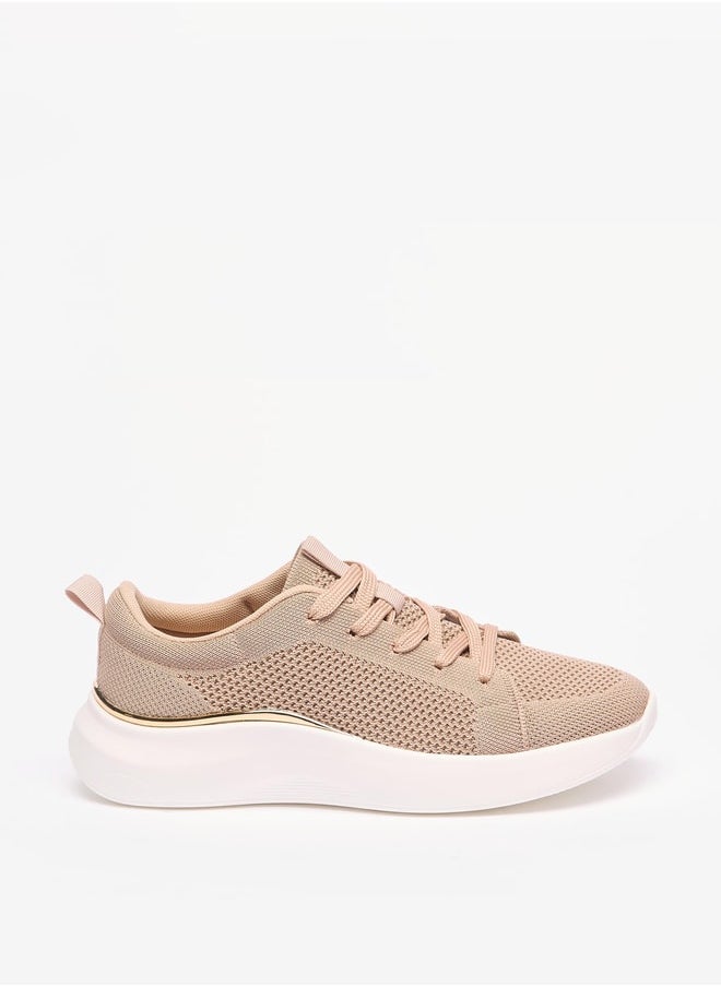 Flora Bella By Shoexpress - Textured Lace-Up Low Ankle Sneakers - Image 1