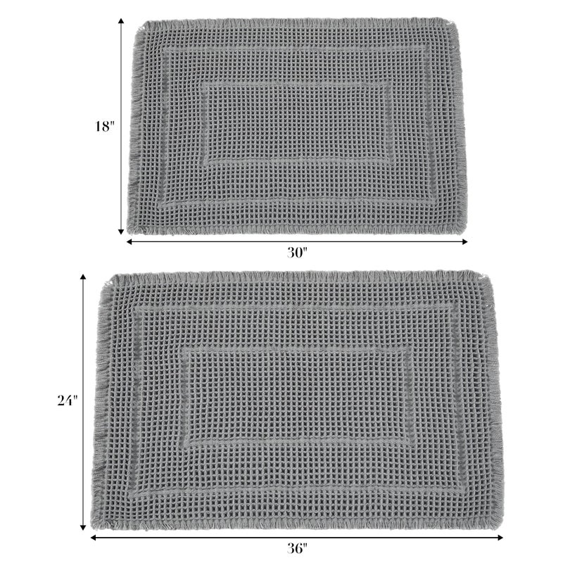 BULULOM Bathroom Floor Mat,Boho Bathroom Mat,Super Absorbent Bath Rug, Non Slip WashableBathroom Rugs, Quick Dry Shower Mats, Ultra Soft Bath Mat Towel,Grey,18"*30" - Image 2