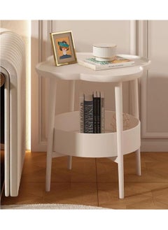 XICEN 2 Tier Side Table with Storage Shelf, Plastic End Table Sofa Couch Table, Modern Flower Shaped Tea Table Coffee Table, Mid-Century Style Bedside Tables, Suitable for Bedroom/Hallway/Study Room/Office  - Image 5