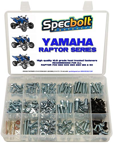 طقم براغي صيانة 250 قطعة Specbolt ليمه رابتور 600 660 700 لاستعادة OEM للمثبتات ATV كواد أيضًا جيد لـ 80 90 125 250 350