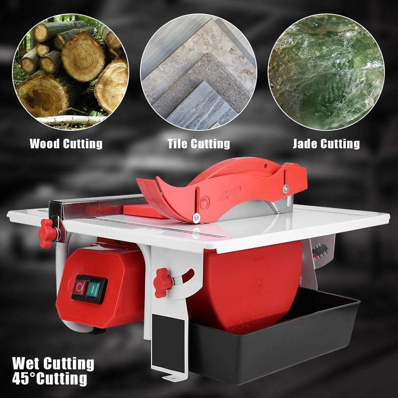 klarako Wet Tile Saw, 600W Electric Tile Cutter Marble Cutting Machine US Plug AC 110V with Cutting Blade - Image 4