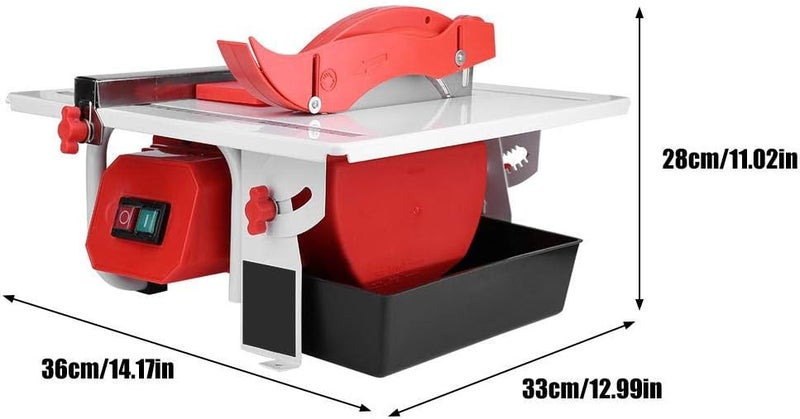 klarako Wet Tile Saw, 600W Electric Tile Cutter Marble Cutting Machine US Plug AC 110V with Cutting Blade - Image 3