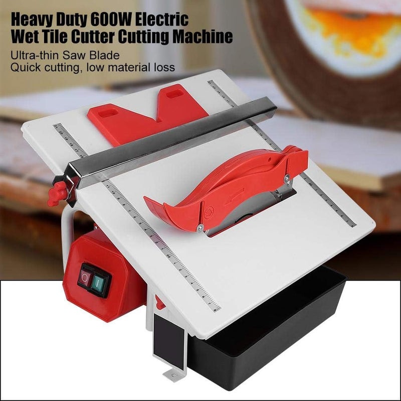 klarako Wet Tile Saw, 600W Electric Tile Cutter Marble Cutting Machine US Plug AC 110V with Cutting Blade - Image 5