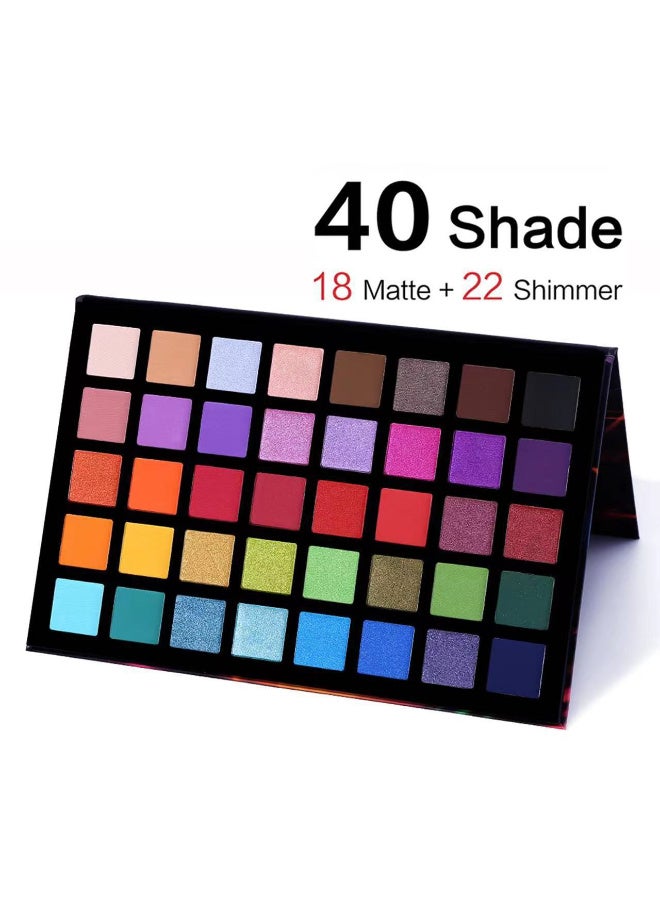 GLAZZI Spotlight Eyeshadow Palette Professional 40 Color Eye Shadow Matte Shimmer Makeup Pallet Highly Pigmented Colorful Powder Long Lasting Waterproof Eye Shadow - Image 5