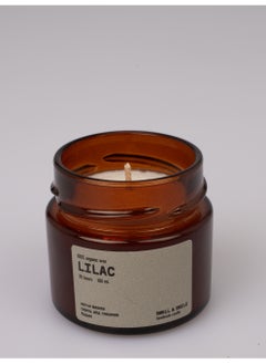 Generic Scented Candle in Amber Glass Jar 100ml – LILAC, Natural Coconut Soy Wax, Cotton Wick, Spring Blossom Aroma, Premium Quality, IFRA & REACH Certified  - Image 1