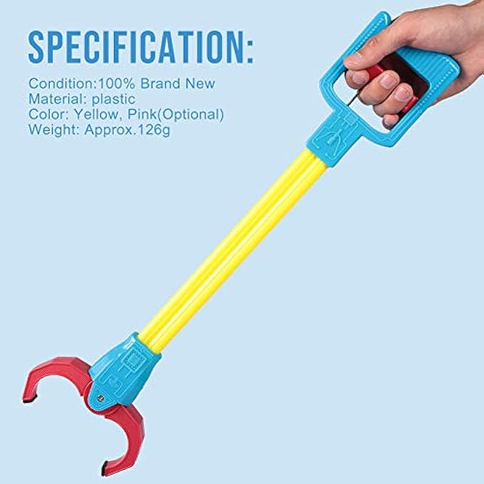 KIDS CLAW GRABBER TOY, GRABBER, PLASTIC MATERIAL, FLEXIBLE, KINDERGARTEN, CHILDREN, GIFT (YELLOW) - Image 4