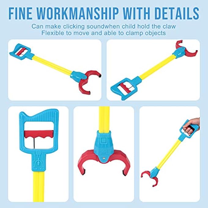 KIDS CLAW GRABBER TOY, GRABBER, PLASTIC MATERIAL, FLEXIBLE, KINDERGARTEN, CHILDREN, GIFT (YELLOW) - Image 3