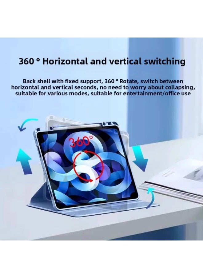 Suitable For IPad Flat Case Air5 Protective Case 360 Rotating Acrylic Pro11 With Pen Slot 10.9 Transparent Magnetic Attraction-Color:【girl Pink】 360 Degree Rotation♥Acrylic Back Panel-Applicable Mod