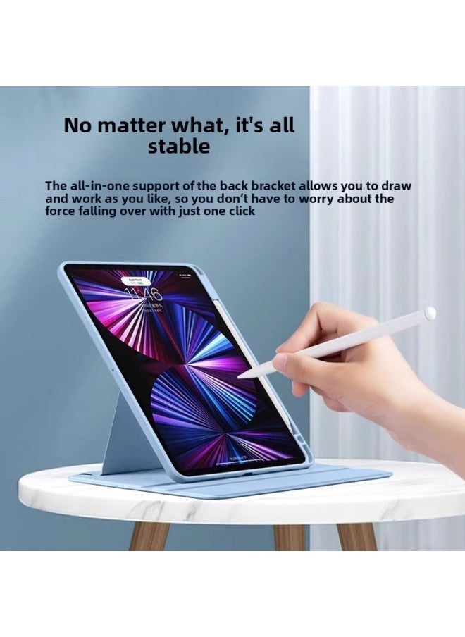 Suitable For IPad Flat Case Air5 Protective Case 360 Rotating Acrylic Pro11 With Pen Slot 10.9 Transparent Magnetic Attraction-Color:【girl Pink】 360 Degree Rotation♥Acrylic Back Panel-Applicable Mod