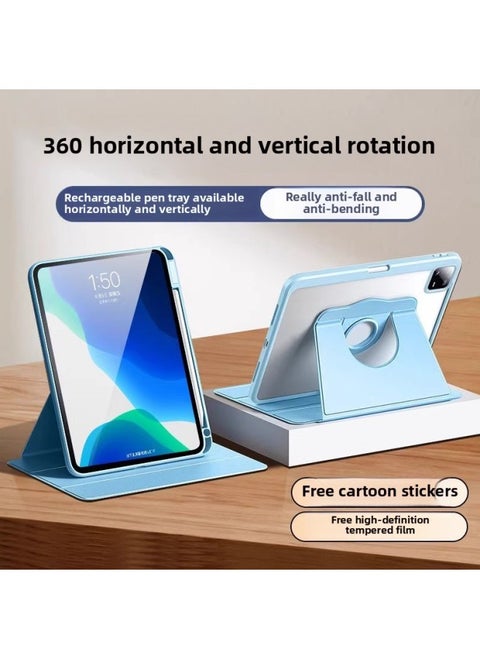 Suitable For IPad Flat Case Air5 Protective Case 360 Rotating Acrylic Pro11 With Pen Slot 10.9 Transparent Magnetic Attraction-Color:【girl Pink】 360 Degree Rotation♥Acrylic Back Panel-Applicable Mod