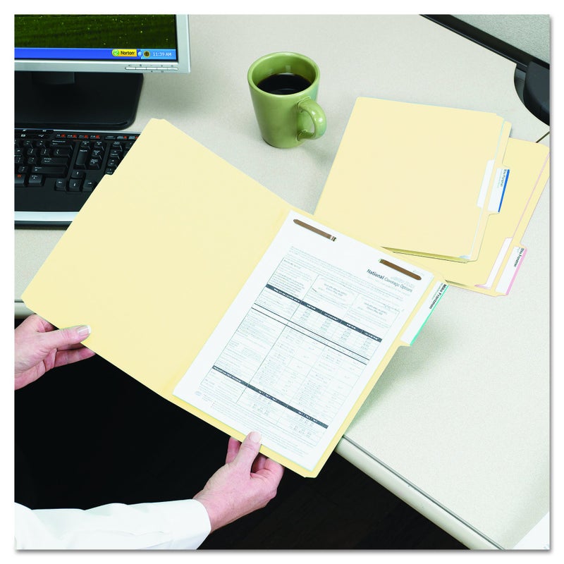 Smead 19537 Fastener File Folder, 2 Fasteners, Reinforced 1/3- Cut Tab, Legal Size, Manila, 50 Per Box (19537) - Image 2